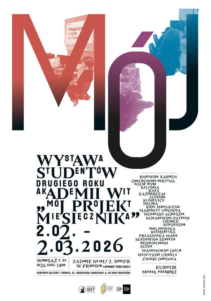 plakat na wystawę prac studentów, Pruszków, 2026